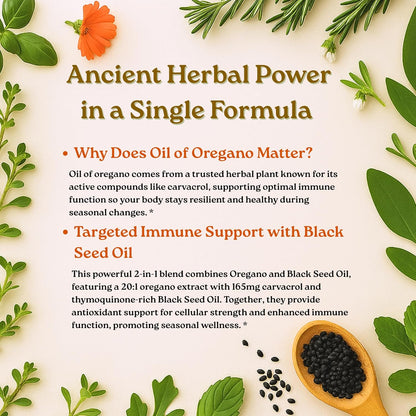 Micro Ingredients Oregano Oil with Black Seed Oil - 300 Softgels