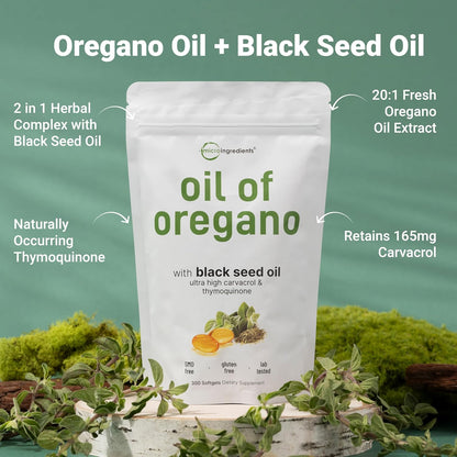 Micro Ingredients Oregano Oil with Black Seed Oil - 300 Softgels